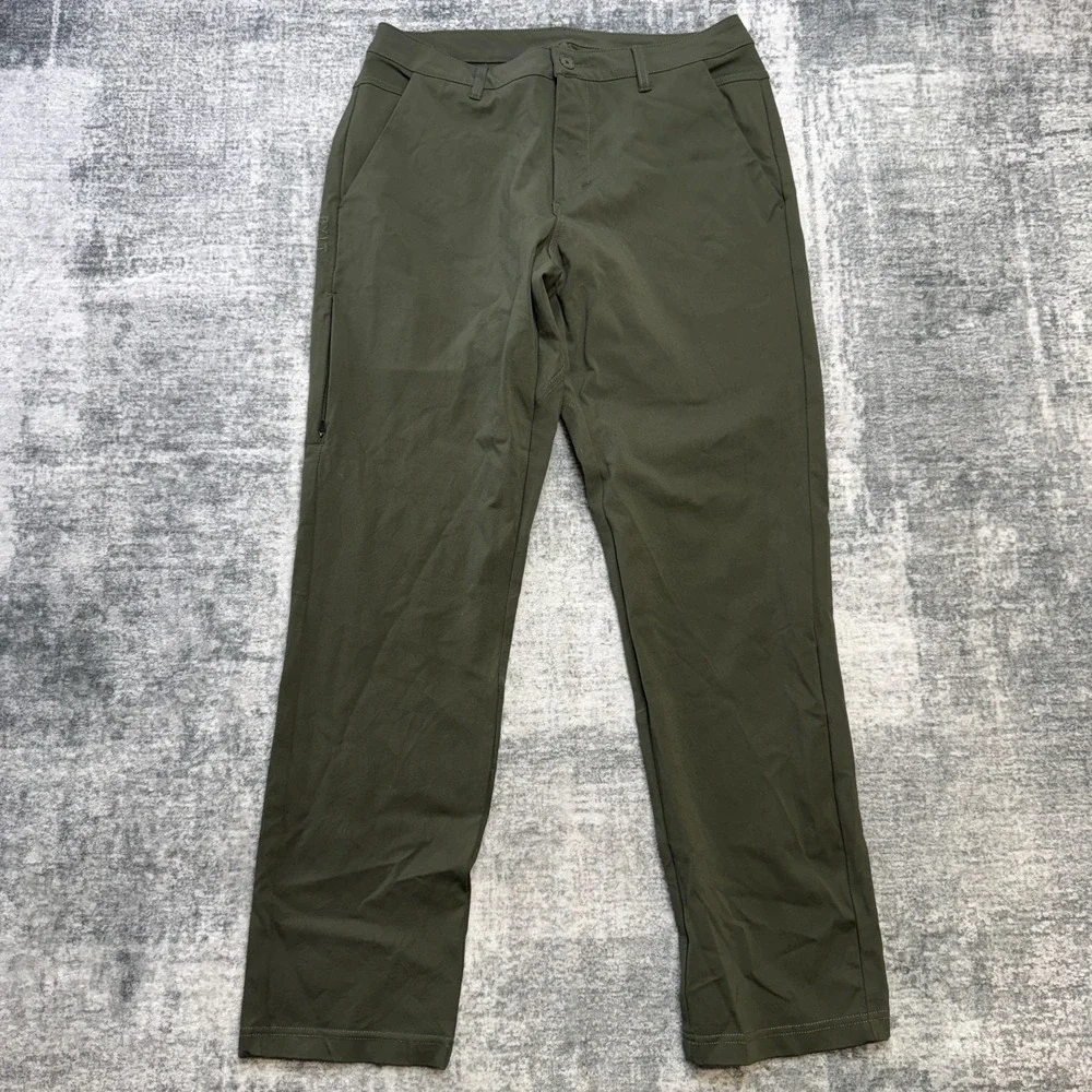 BYLT Every Day Pants 2.0 Mens 34 (32x30) Green Taper Chino Commuter Tech Stretch